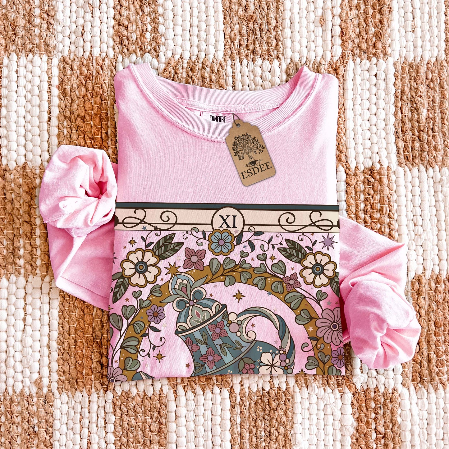 Custom Zodiac Sign Comfort Colors Long Sleeve T-Shirt, Funny Retro Personalized Star Sign Gift - Esdee