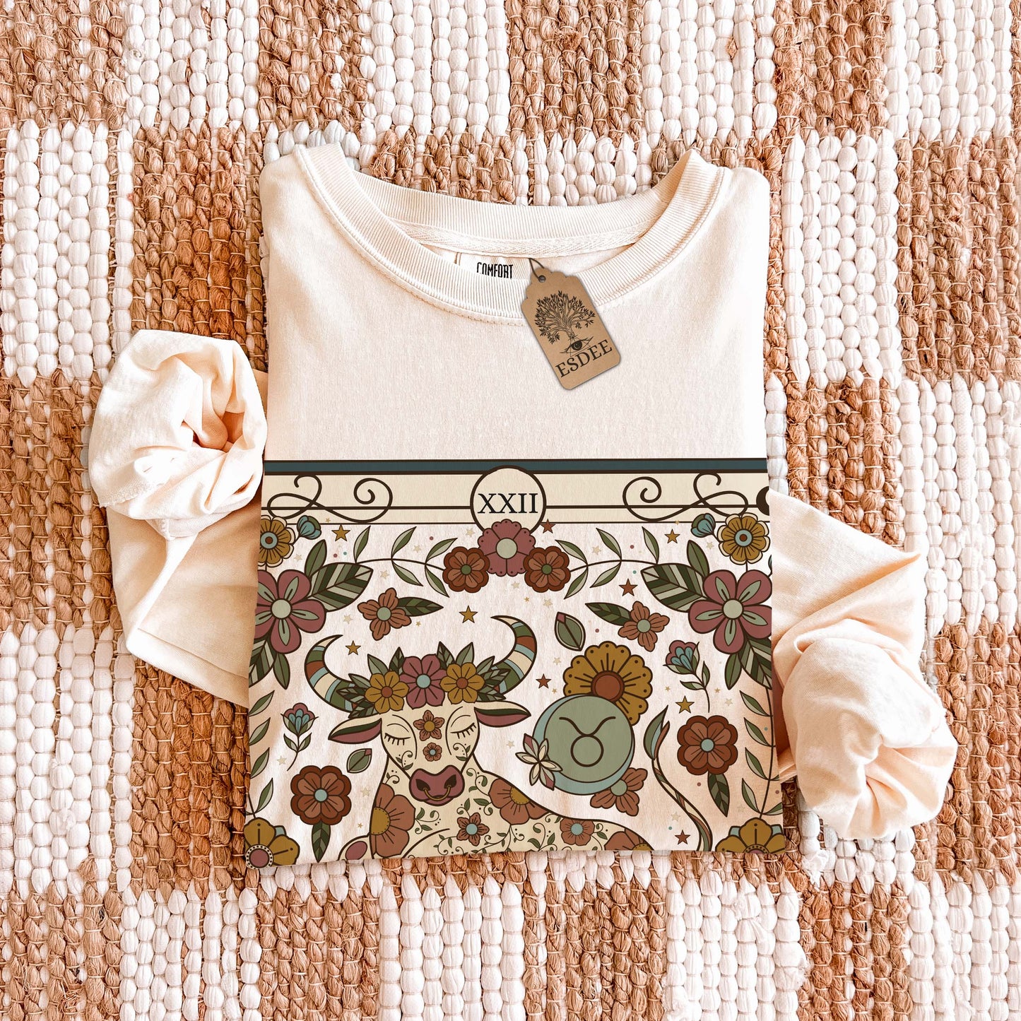 Custom Zodiac Sign Comfort Colors Long Sleeve T-Shirt, Funny Retro Personalized Star Sign Gift - Esdee