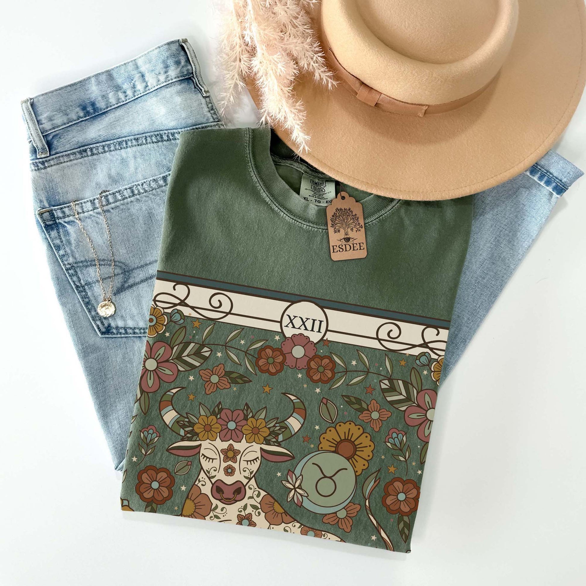 Custom Zodiac Sign Comfort Colors T-Shirt, Personalized Star Sign Tee Shirt, Retro Constellation Gift - Esdee