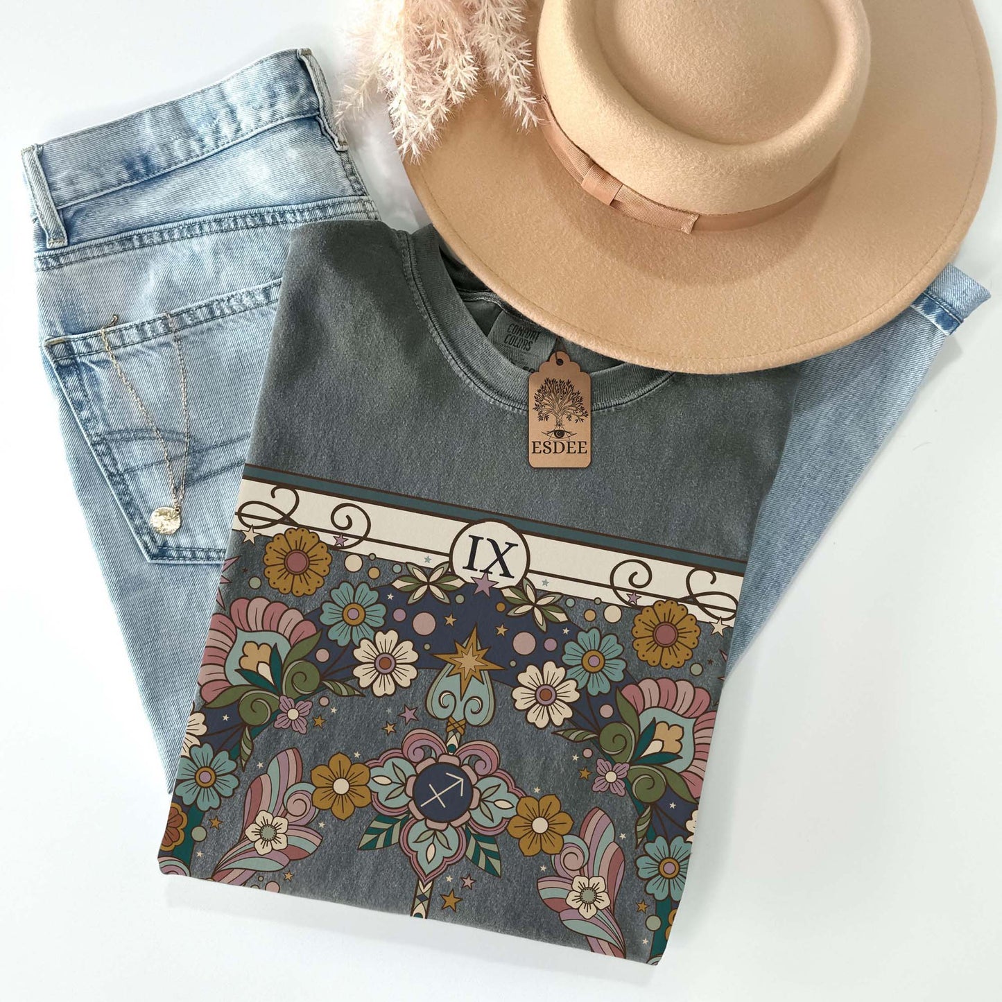 Custom Zodiac Sign Comfort Colors T-Shirt, Personalized Star Sign Tee Shirt, Retro Constellation Gift