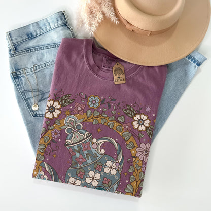 Aquarius Zodiac Sign Retro Comfort Colors T-shirt, Boho Celestial Astrology Tee, Star Sign Gift - Esdee