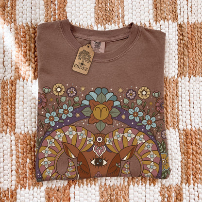 Aries Zodiac Sign Retro Comfort Colors T-shirt, Boho Celestial Astrology Tee, Star Sign Gift - Esdee