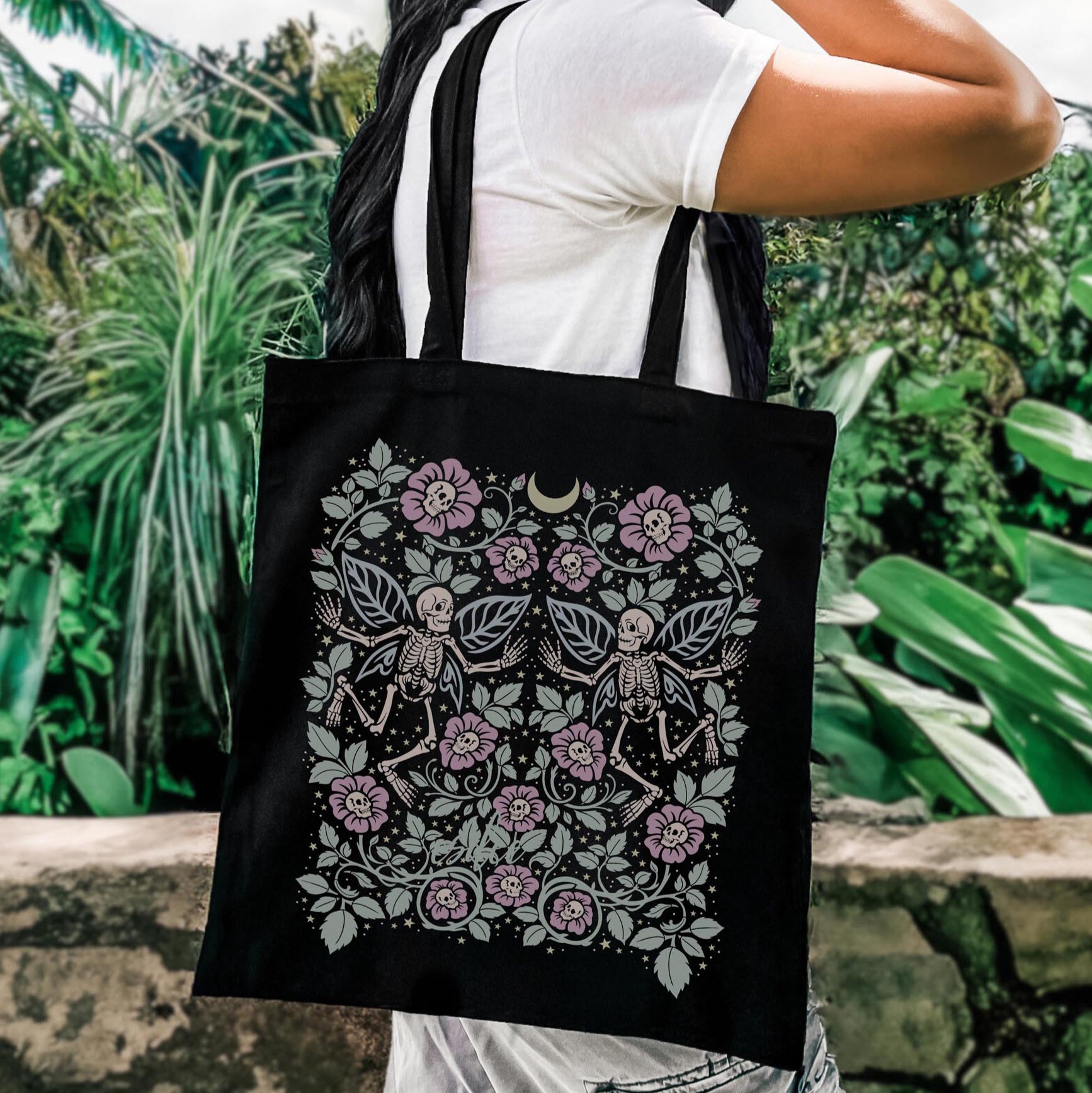 Fairy Garden Cotton Canvas Tote Bag