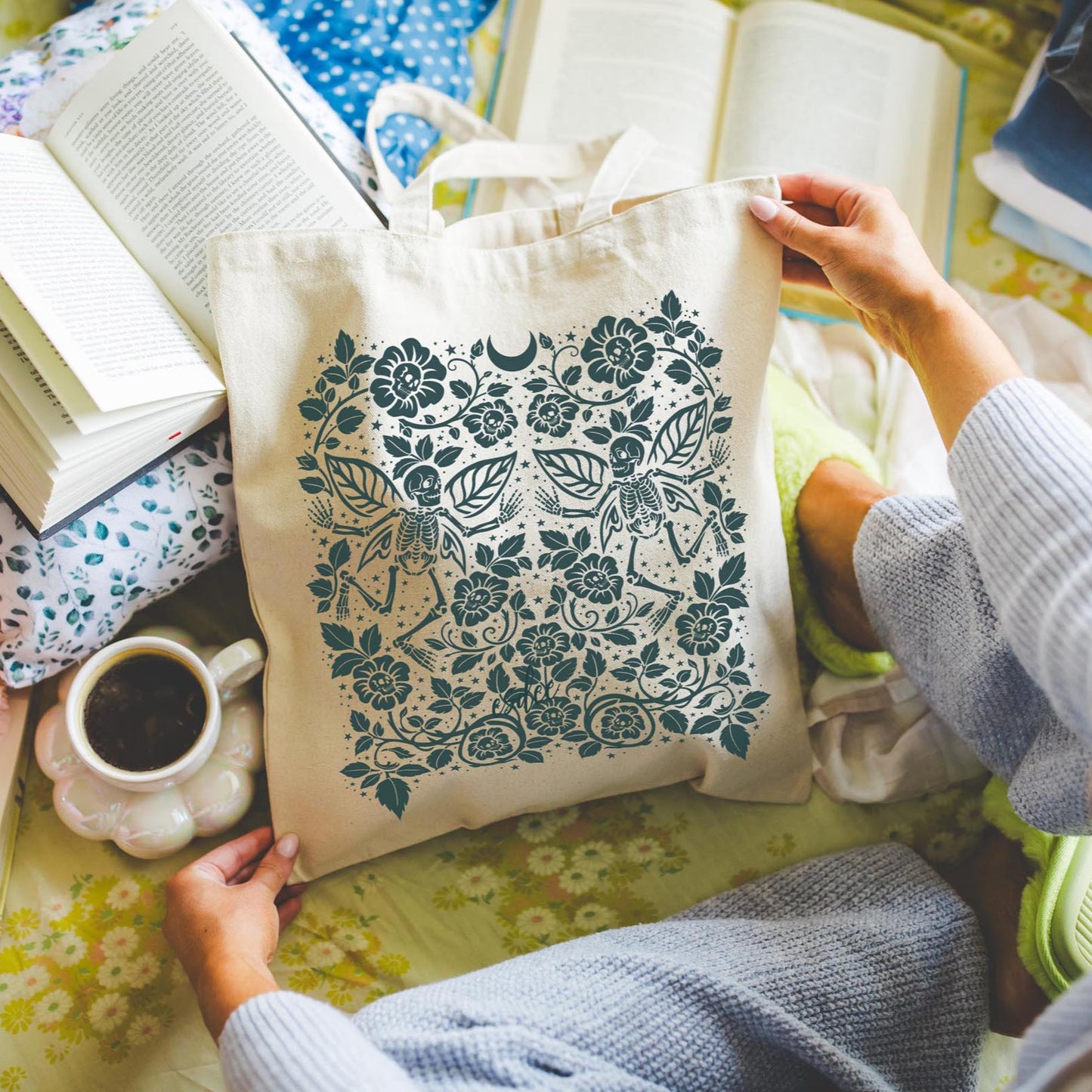 Fairy Garden Cotton Canvas Tote Bag