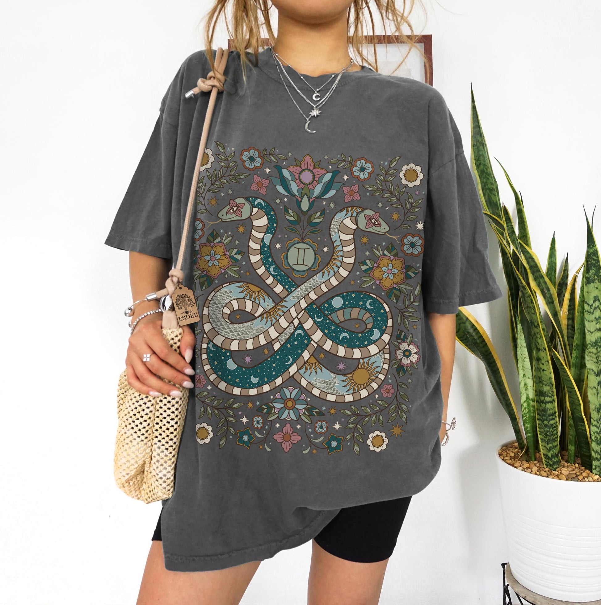 Gemini Zodiac Sign Retro Comfort Colors T-shirt, Boho Celestial Astrology Tee, Star Sign Gift