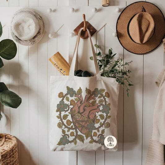 Gothic Heart Canvas Tote Bag
