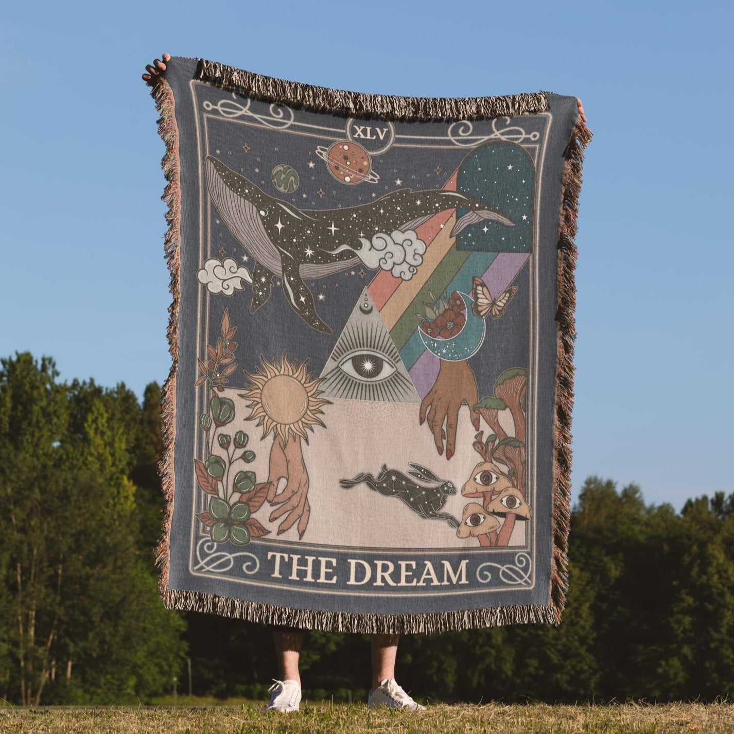 The Dream Tarot Card Cotton Woven Throw Blanket Wall Hanging - Esdee