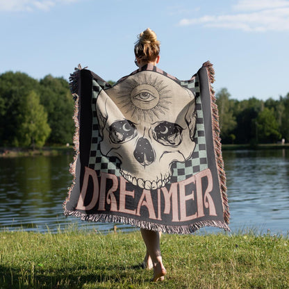 Celestial Dreamer Cotton Woven Throw Blanket Wall Hanging - Esdee