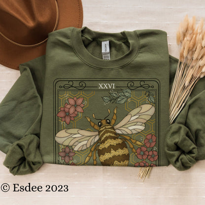 Bee Tarot Card Unisex Crewneck Sweatshirt