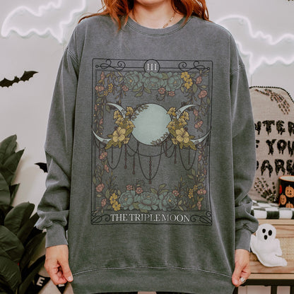 The Triple Moon Tarot Card Comfort Colors Sweatshirt - Esdee