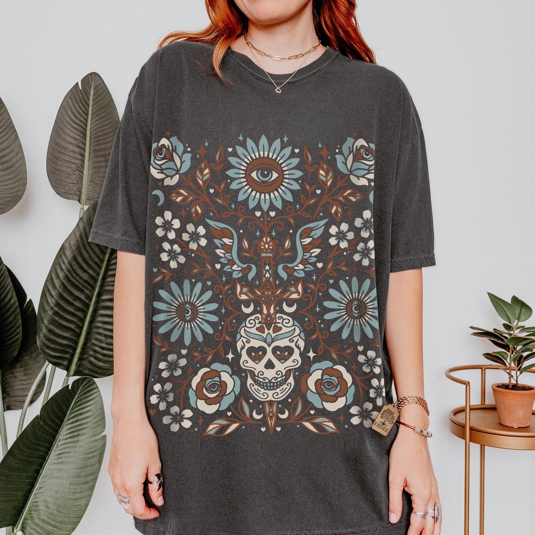 Retro Floral Garden Comfort Colors Tee