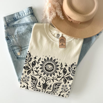 Retro Floral Garden Comfort Colors Tee