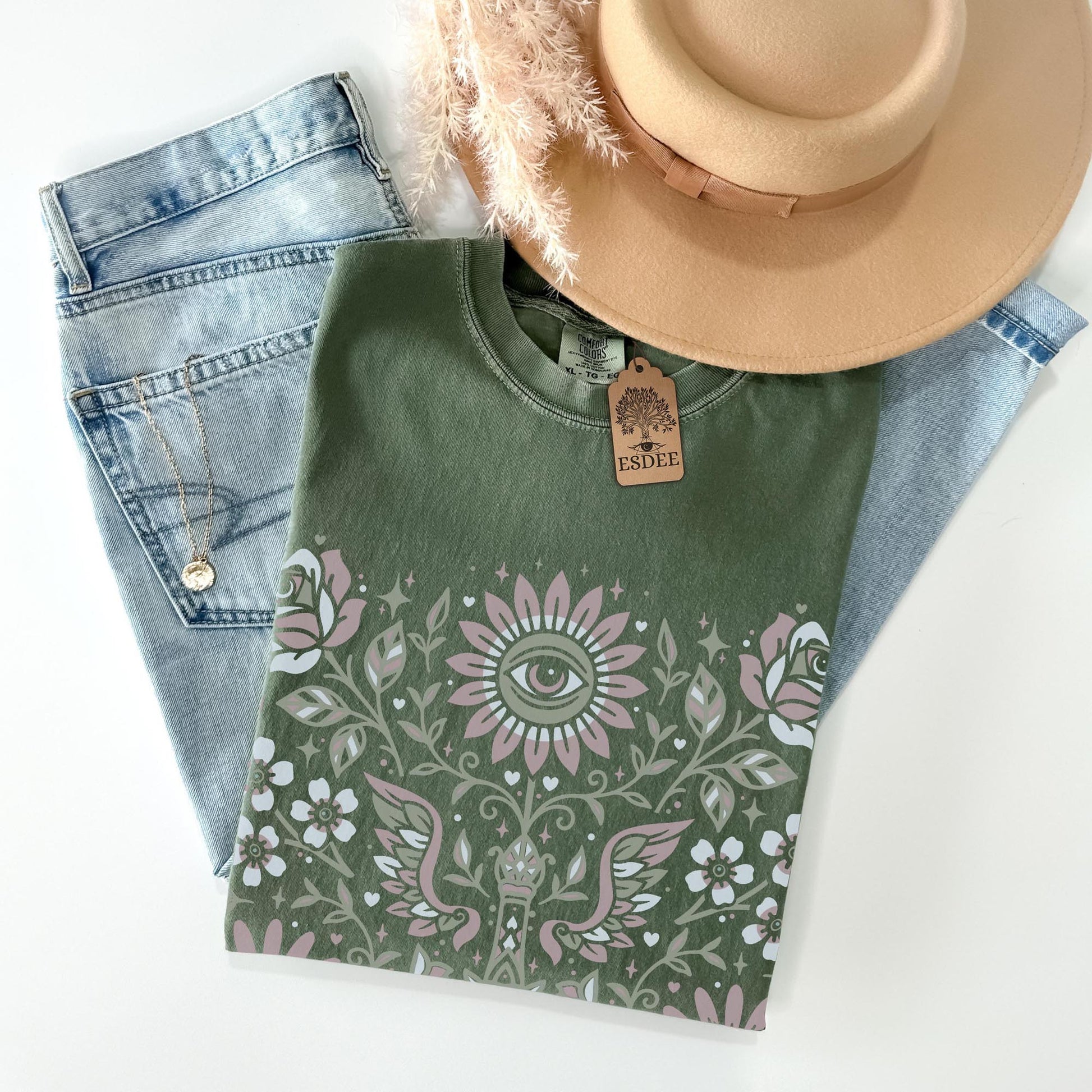 Retro Floral Garden Comfort Colors Tee