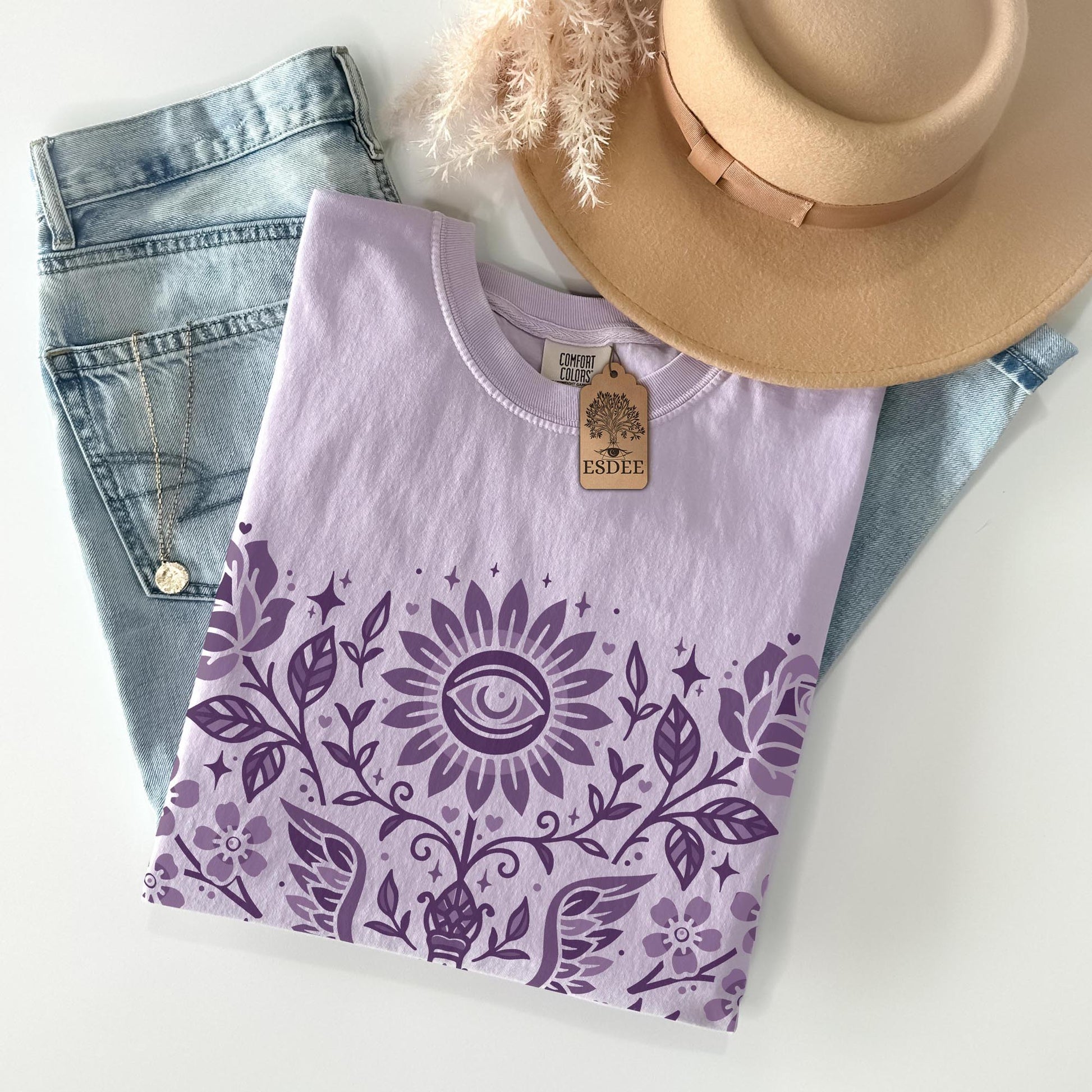 Retro Floral Garden Comfort Colors Tee