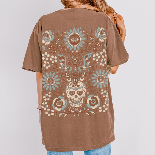 Retro Floral Garden Comfort Colors Tee