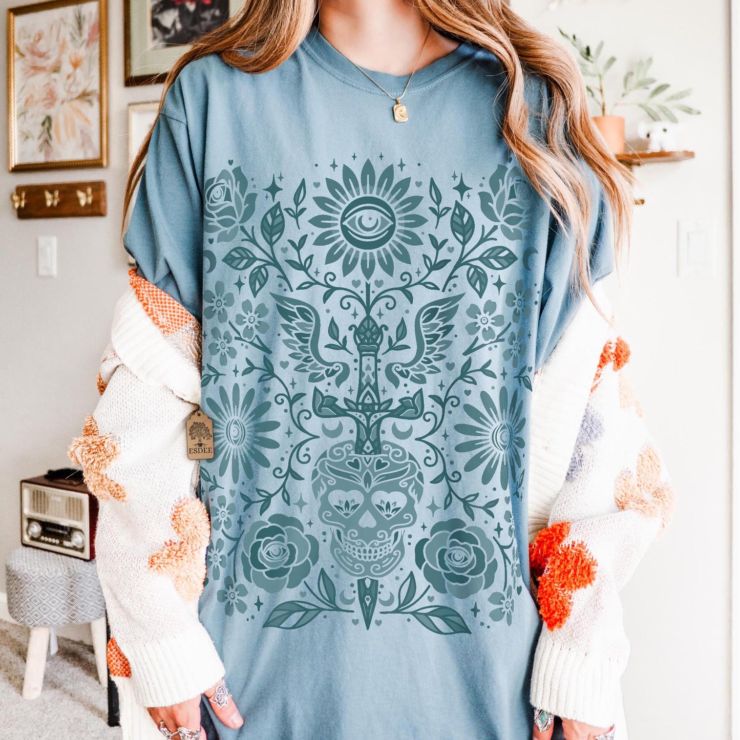 Retro Floral Garden Comfort Colors Tee