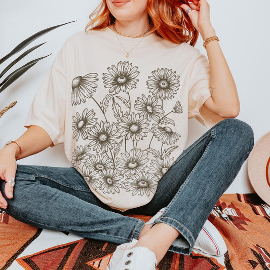 Retro Daisy Comfort Colors TShirt Esdee