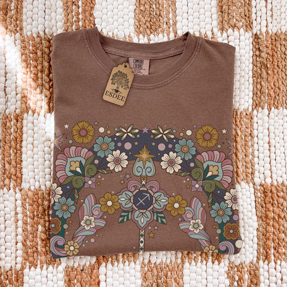 Sagittarius Zodiac Sign Retro Comfort Colors T-shirt, Boho Celestial Astrology Tee, Star Sign Gift - Esdee