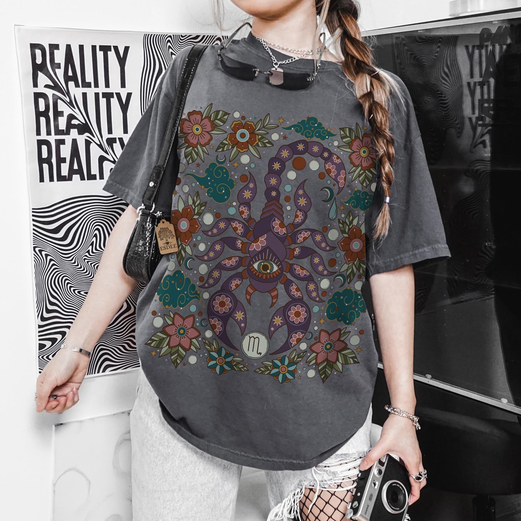 Scorpio Zodiac Comfort Colors Shirt, Retro Celestial Astrology Tee, Star Sign Horoscope Gift - Esdee