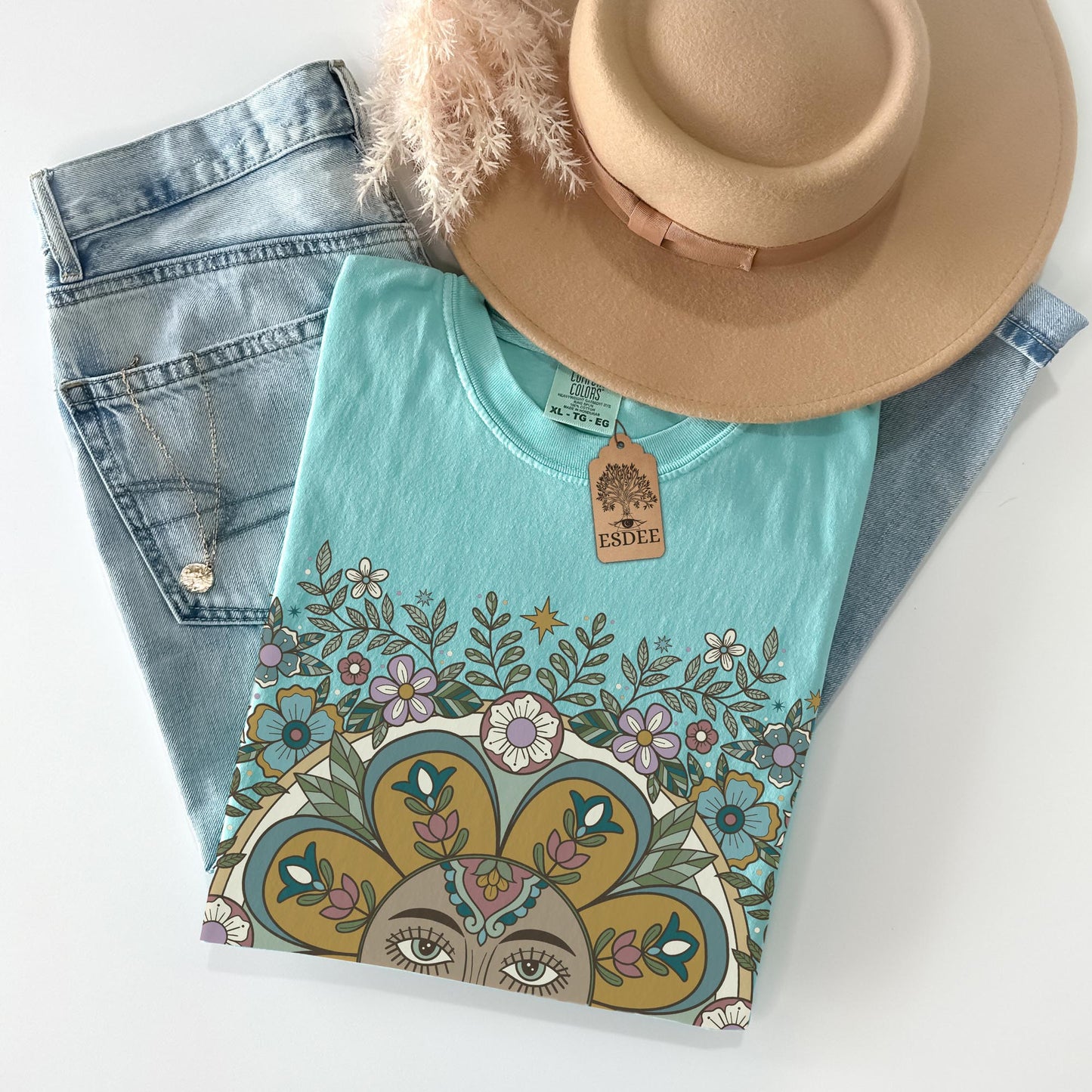 Virgo Zodiac Retro Comfort Colors T-shirt,  Boho Celestial Astrology Tee, Star Sign Horoscope Gift - Esdee