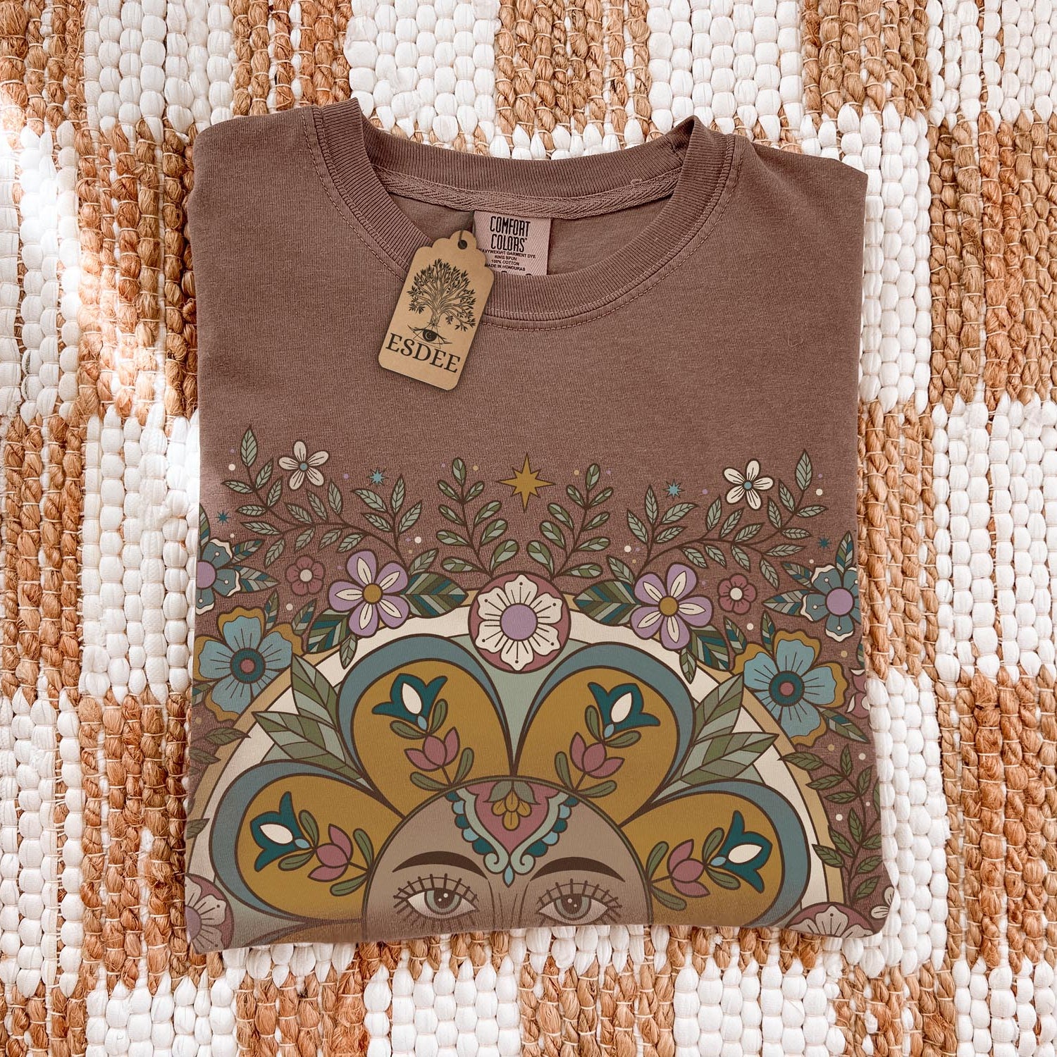 Virgo Zodiac Retro Comfort Colors T-shirt,  Boho Celestial Astrology Tee, Star Sign Horoscope Gift - Esdee