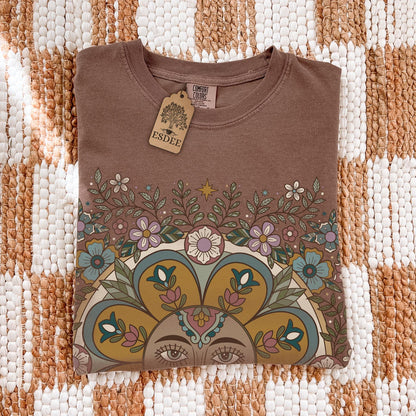 Virgo Zodiac Retro Comfort Colors T-shirt,  Boho Celestial Astrology Tee, Star Sign Horoscope Gift - Esdee