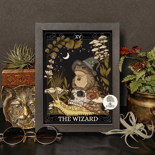 Wizard Frog Tarot Card Poster - Esdee