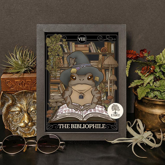 Bibliophile Frog Tarot Card Poster