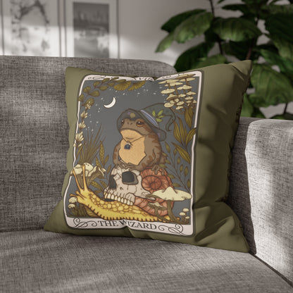Wizard Tarot Card Faux Suede Square Pillow Case - Esdee