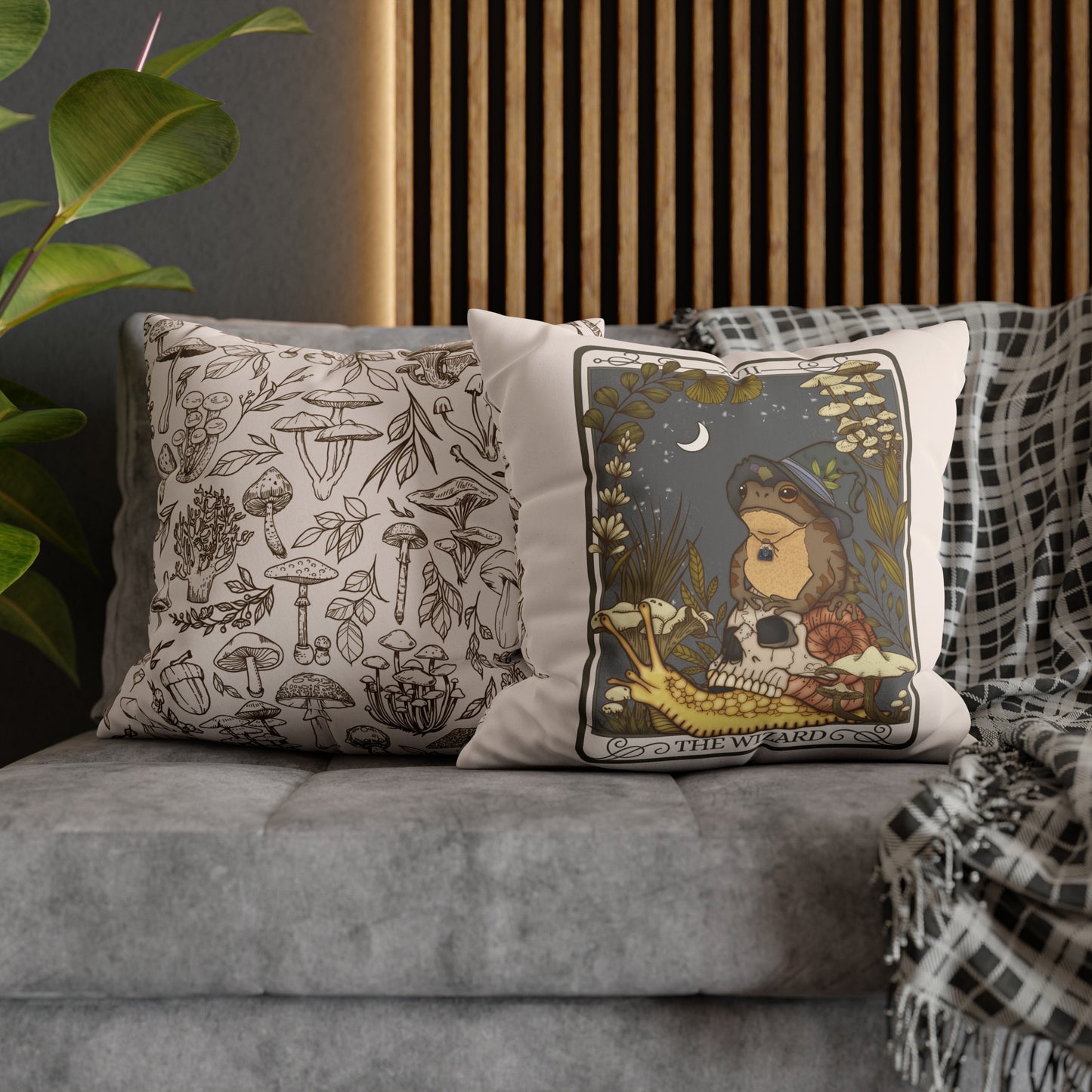 Wizard Tarot Card Faux Suede Square Pillow Case - Esdee