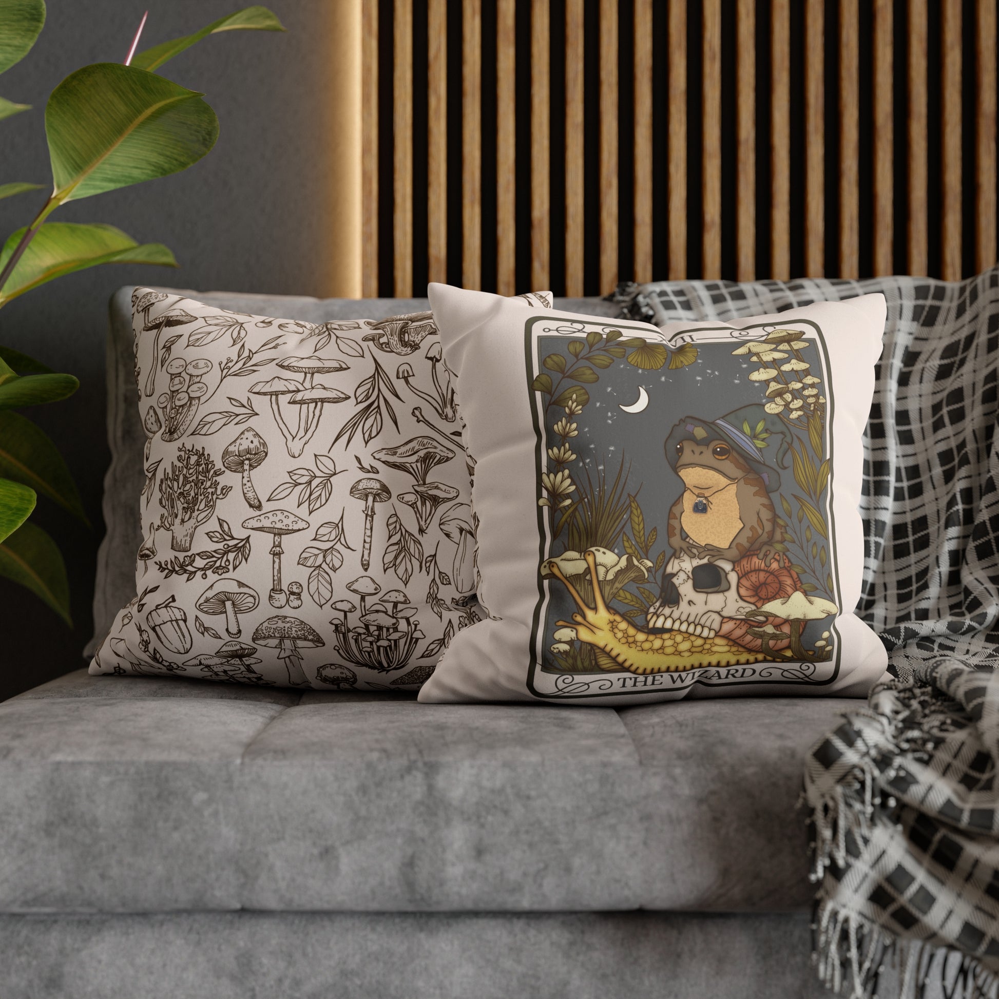 Wizard Tarot Card Faux Suede Square Pillow Case - Esdee