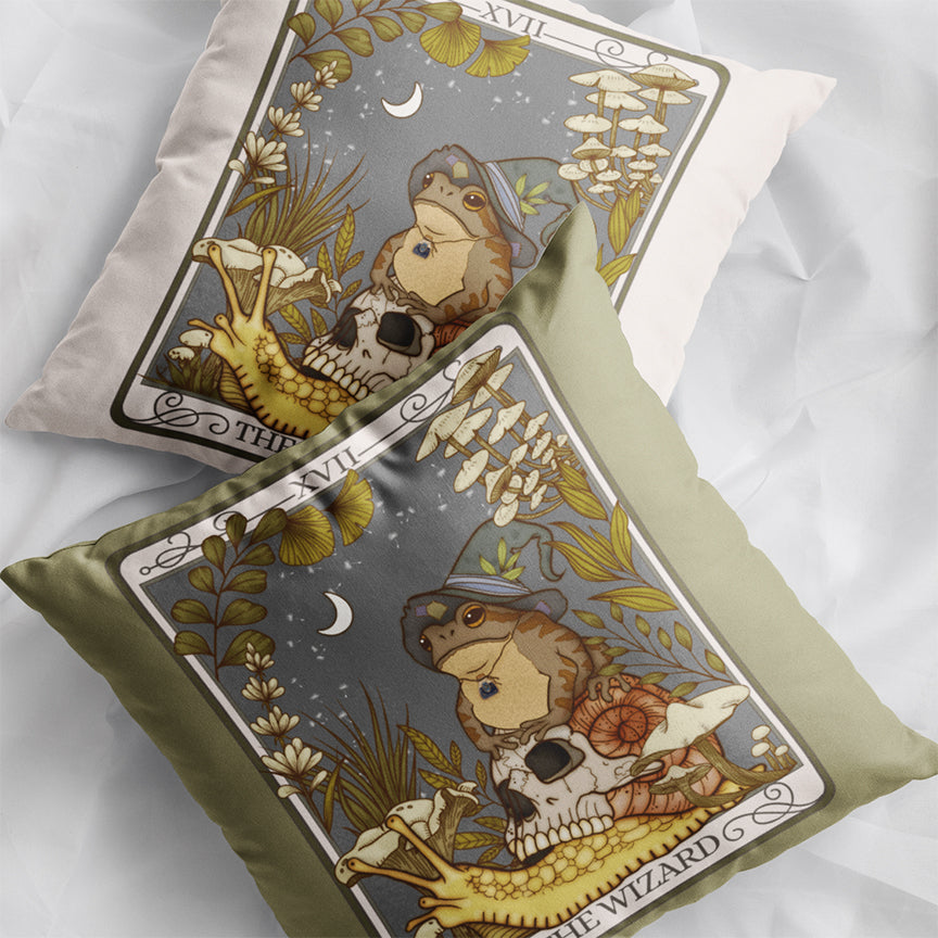 Wizard Tarot Card Faux Suede Square Pillow CaseWizard Tarot Card Faux Suede Square Pillow Case - Esdee