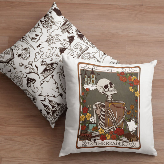 The Reader Tarot Card Faux Suede Square Pillow Case - Esdee