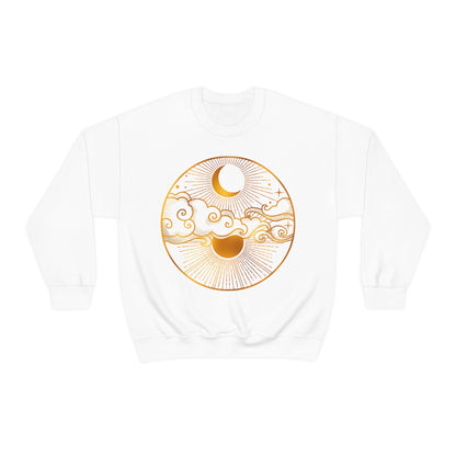 Gold Sun and Moon Unisex Crewneck Sweatshirt - Esdee