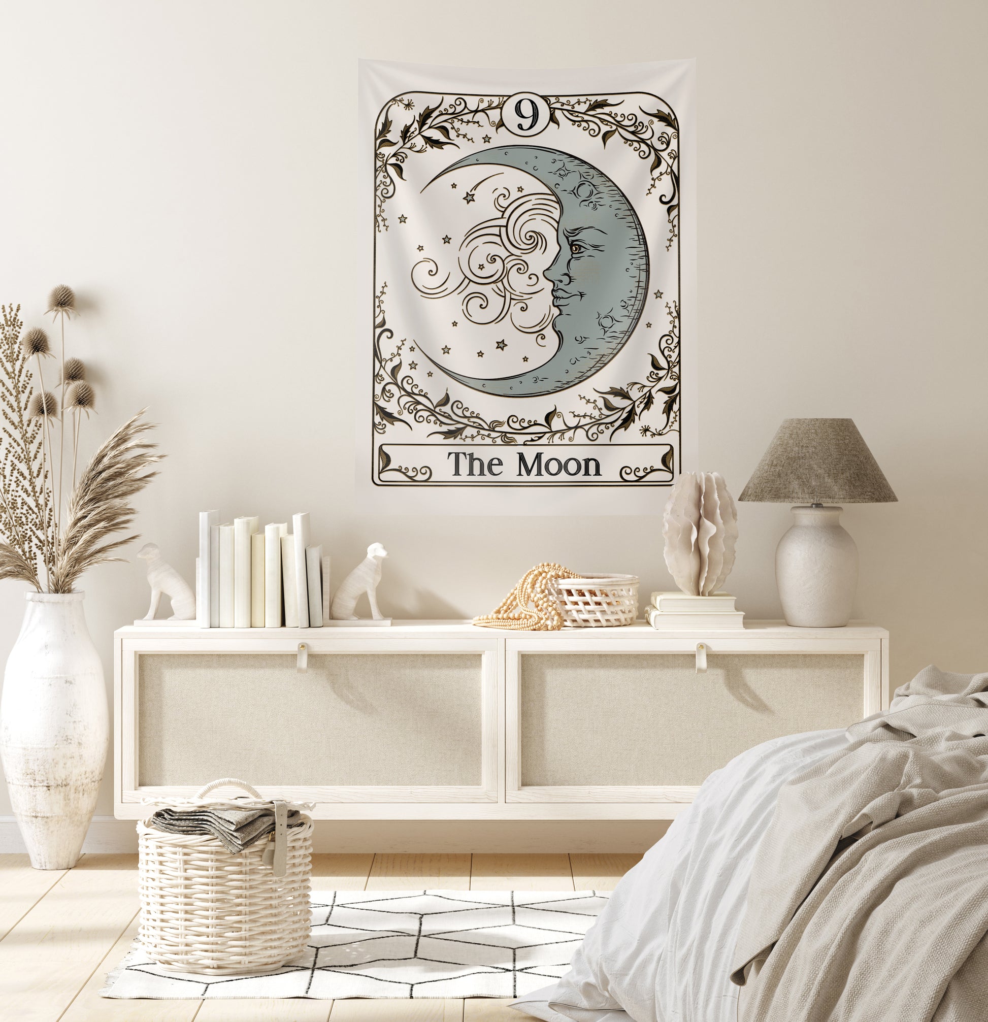 The Moon Ad Meliora Tarot Custom Wall Tapestry