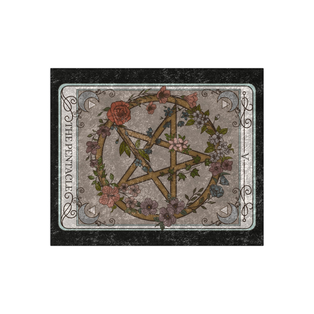 The Pentacle Tarot Card Crushed Velvet Blanket - Esdee