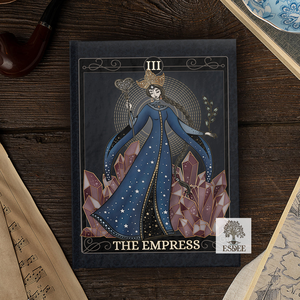 The Empress Custom Tarot Card Hardcover Notebook. Mystical Queen Grimoire - Esdee