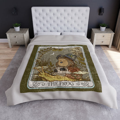The Frog Tarot Card Crushed Velvet Blanket
