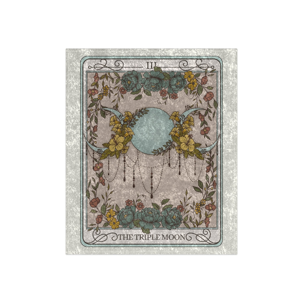 The Triple Moon Tarot Card Crushed Velvet Blanket