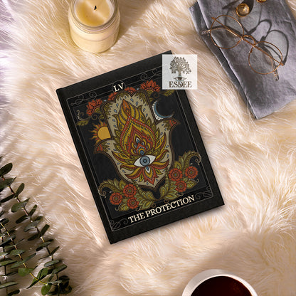 The Protection Custom Tarot Card Notebook. Hamsa Evil Eye Grimoire - Esdee