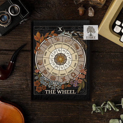 The Wheel Custom Tarot Card Hardcover Notebook. Wheel of Year Grimoire - Esdee