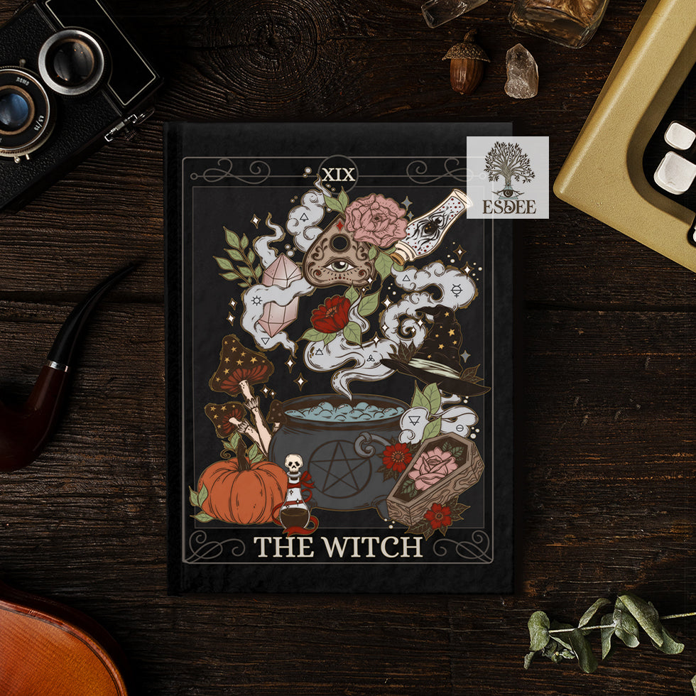 The Witch Custom Tarot Card Hardcover Notebook. Witchy Grimoire - Esdee
