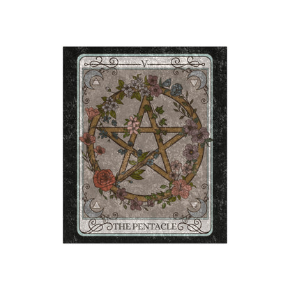 The Pentacle Tarot Card Crushed Velvet Blanket