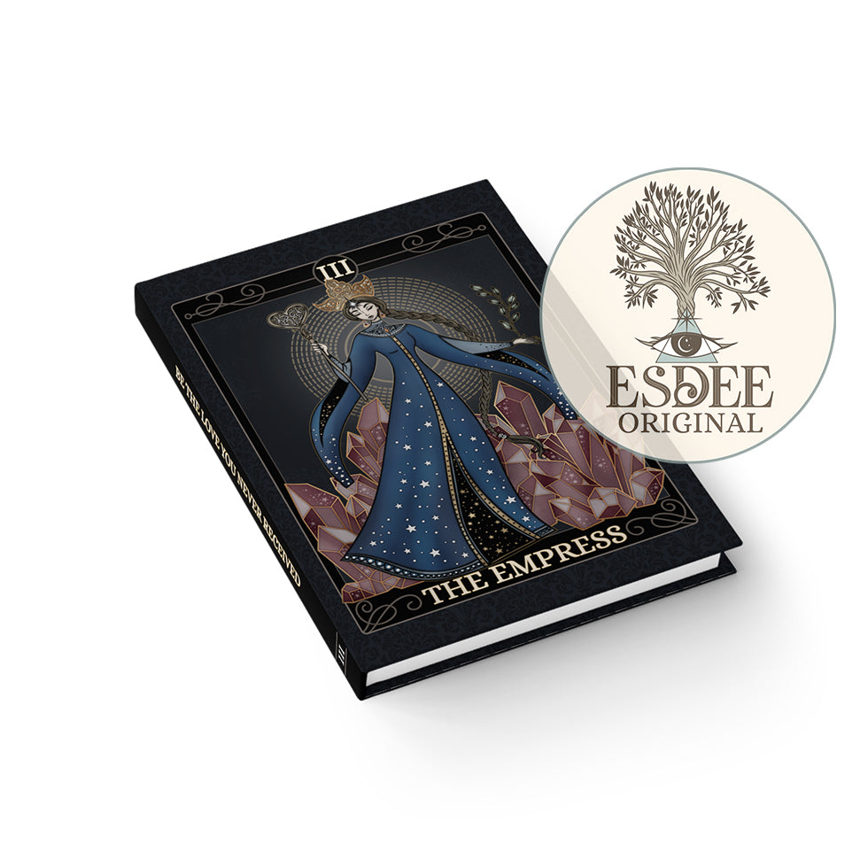 The Empress Custom Tarot Card Hardcover Notebook. Mystical Queen Grimoire - Esdee