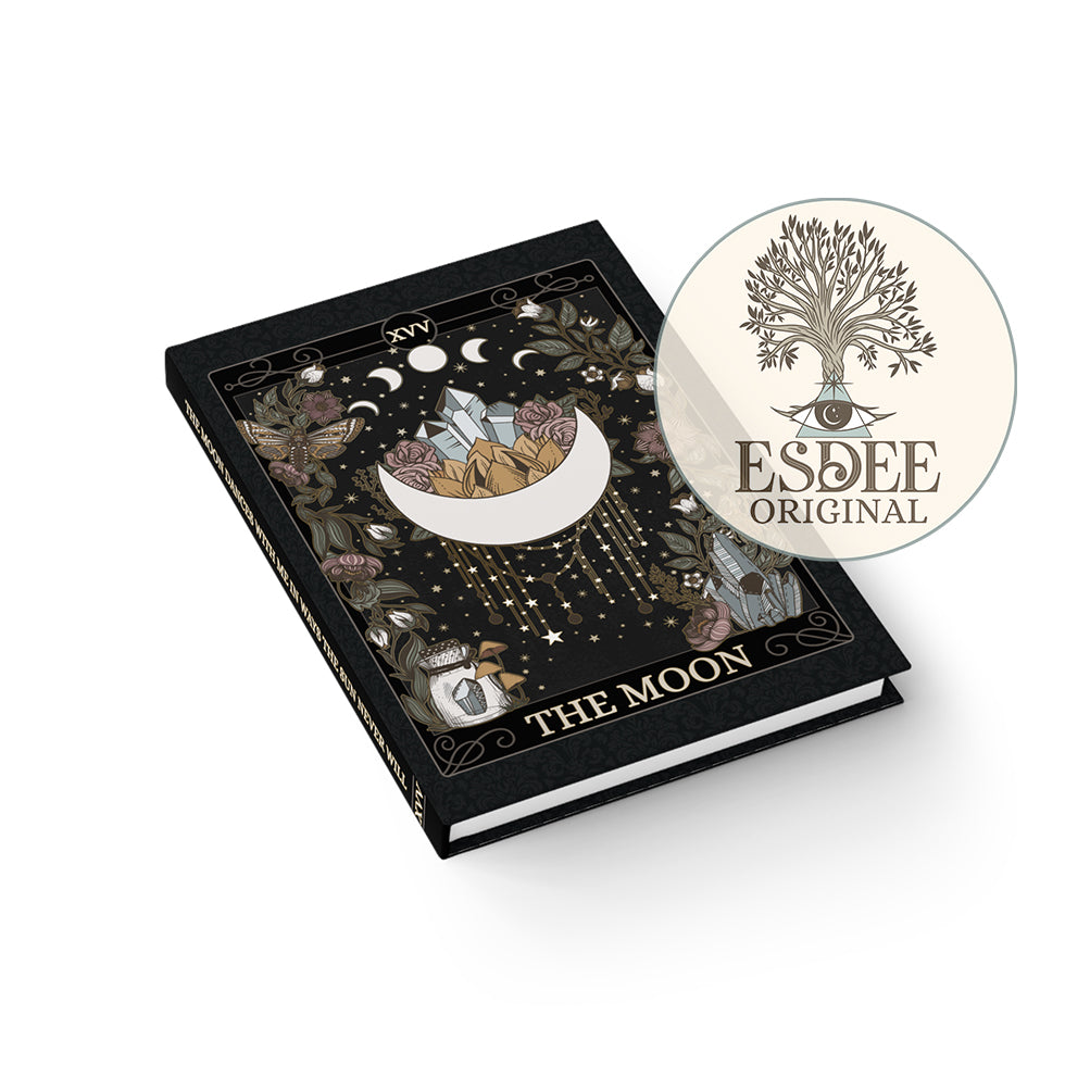 The Moon Tarot Card Custom Hardcover Journal. Moon Phase Grimoire - Esdee