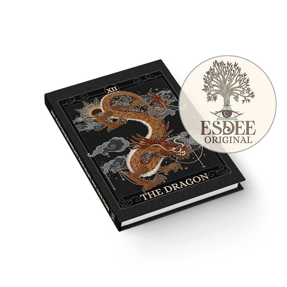 The Dragon Custom Tarot Card Hardcover Notebook. Mystical Grimoire - Esdee