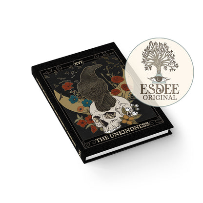 The Unkindness Custom Tarot Card Hardcover Notebook. Raven Skull Grimoire - Esdee