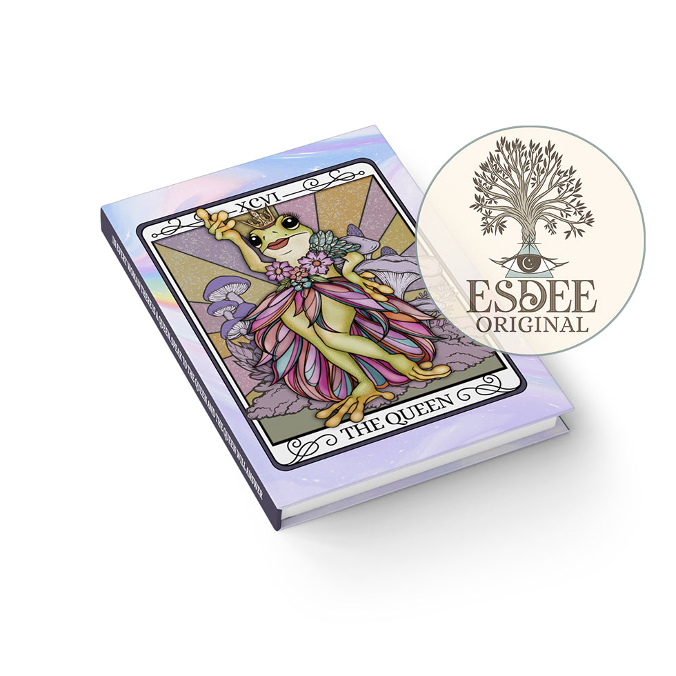 The Queen Custom Tarot Card Hardcover Notebook. Drag Queen Frog Grimoire - Esdee