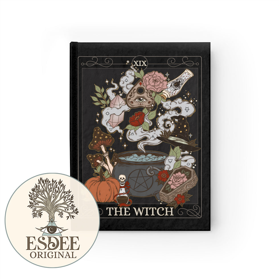 The Witch Custom Tarot Card Hardcover Notebook. Witchy Grimoire - Esdee