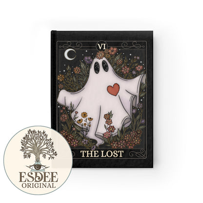 The Lost Custom Tarot Card Hardcover Notebook. Floral Ghost Grimoire - Esdee
